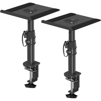Paaaawaters Clamp-on Speaker Stand Desk Mount Set, Height Adjustment, Universal Audio Holders for Computer