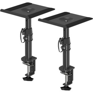 Paaaawaters Clamp-on Speaker Stand Desk Mount Set, Height Adjustment, Universal Audio Holders for Computer - 1 of 4
