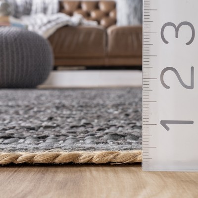 Handmade Reversible Flat-Woven Cotton Rug, 9' x 12', Gray