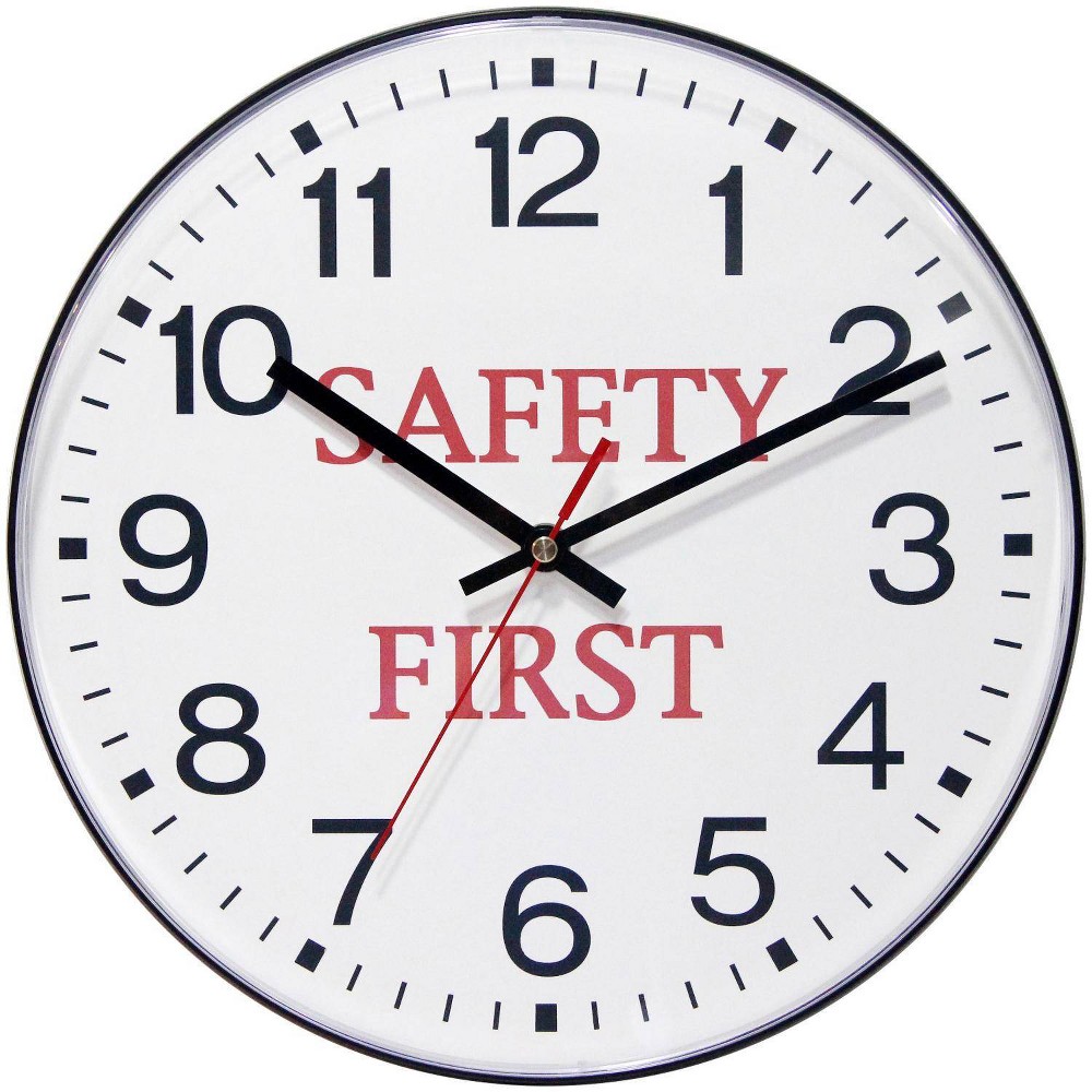 Photos - Wall Clock 12" Safety First  Black - Infinity Instruments