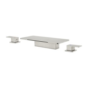 Cobbe Double Handle Waterfall Faucet 3-Hole 8-Inch Widespread Bathroom Sink Faucet Brushed Nickel - 1 of 4