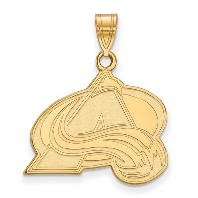 Black Bow Jewelry 10k Yellow Gold Colorado Avalanche NHL Large Pendant