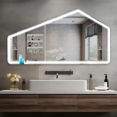LED Bathroom Vanity Mirror, Mirror Wall Mounted djustable White/Warm/Natural Lights Anti-Fog Touch Switch with Memory Modern Smart