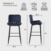 RISOKEYS Set of 2 Pub Height Chairs with Velvet Upholstery - Casual Dining Furniture with Metal Legs, 29" Seat Height, Suitable for Bar - 2 of 4