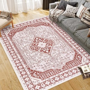 Vintage Boho Printed Area Rugs for Living Room,Stain Resistant Washable Rug,Large Soft Low Pile Carpet for Bedroom/Dining Room - 1 of 4