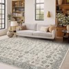 Washable Rugs,Area Rug for Living Room Bedroom, Washable Brown Rug Vintage Print Carpet - 2 of 4