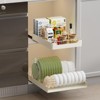 EcoSummer Stainless Steel Pull Out Cabinet Organizer, No-Drill Under Counter Slide-Out Bowl Drying Rack, Rust-Resistant White. - 3 of 4