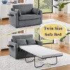 Convertible Chaise Lounge Twin Size Sofa Bed Sleeper Sofa Loveseat with Foldable Mattress, Foldable Side Table, Storage Pocket & USB Ports-ModernLuxe - 3 of 4