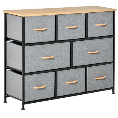 NicBex 8 Drawers Dresser for Bedroom,Fabric Dresser with Wooden Platform,Dressers for Kids Room,Living Room,Entry and Hallway,Brown+Light Gray
