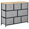 CAVINAS Bedroom Dresser with 8/9 Fabric Drawers,Storage Tower Chest of Drawers with Steel Frame and Wood Top,Dark Gray - 2 of 4