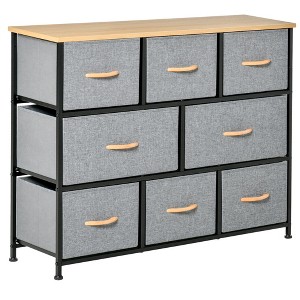NicBex 8 Drawers Dresser for Bedroom,Fabric Dresser with Wooden Platform,Dressers for Kids Room,Living Room,Entry and Hallway,Brown+Light Gray - 1 of 4
