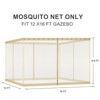 Aoodor Universal 12 x 16 ft. Gazebo Replacement Mosquito Netting Screen 4-Panel Sidewalls with Double Zipper  (Only Netting) - 3 of 4