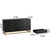 6 Drawer Dresser for Bedroom, Wood Chest of Drawers with Metal Legs - 2 of 4