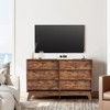 6 Drawer Dresser, 57" Wide Vintage Chest of Drawers with Bevel Design, Modern Dresser TV Stand for Bedroom, Living Room, Entryway and Closet - 4 of 4