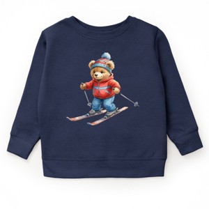 Skiing Bear Watercolor - Youth Graphic Sweatshirt - 1 of 3