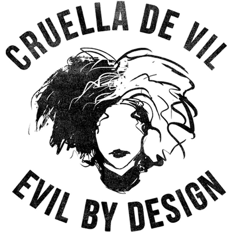 Men's Cruella Evil By Design Sketch Long Sleeve Shirt, 2 of 5