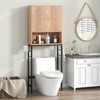Costway Over The Toilet Storage Cabinet Free Standing Toilet Rack with Adjustable Shelf Black/White/Natural - 2 of 4