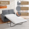 57.4" Pull Out Sofa Bed Sleeper Sofa Bed With Premium Twin Size Mattress Pad 2-in-1 Pull Out Couch Bed With 2 USB Ports - 4 of 4
