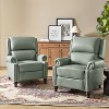 Set of 2 Elisabete Modern Wingback Genuine Leather Recliner with Vintage Nail Head Trim for Living Room and Bedroom| ART OF LIVING DESIGNS - 2 of 4