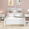 Twin Platform Bed with LED Lighted Storage Headboard, Guardrails & Durable Wood Construction – No Box Spring Needed, Sturdy, Stylish & Safe - 2 of 4