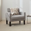 TYBOATLE Tufted Black Leather Accent Chair, Mid-Century Armchair for Office, Living Room, Bedroom - 2 of 4