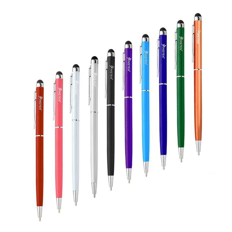 Insten 2-in-1 Universal Touchscreen Stylus & Ball Point Pen Compatible with iPad, iPhone, Chromebook, Tablet, Samsung, Touch Screens, 10 Pack, 1 of 8