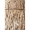 Jellyfish-Inspired Pendant Light – Wooden Bead Chandelier – 38"Tall by Kalalou - 3 of 3