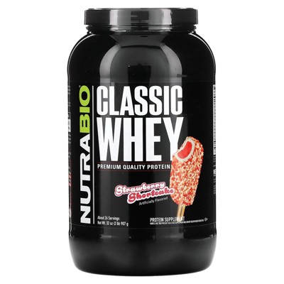 NutraBio Classic Whey Protein, Strawberry Shortcake, 2 lb (907 g)