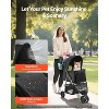 VEVOR Pet Stroller, 35 lbs Weight Capacity, Foldable Dog Stroller Cart, 3 Wheels Cats Stroller with Mesh Windows and Cup Holders, Black - 4 of 4