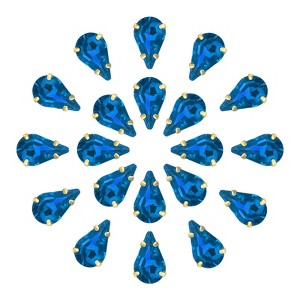 Unique Bargains Glass Craft Embellishments Flat Back Four Claws Teardrop Gems 20 Pcs - 1 of 4