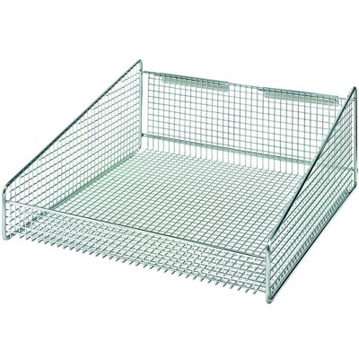 Quantum Storage Systems Partition Wall Hanging Basket, 17-7/8"W X 18"D X 7-1/2"H, 125 Lbs. Load Capacity, Mesh Design, Chrome Plated Finish