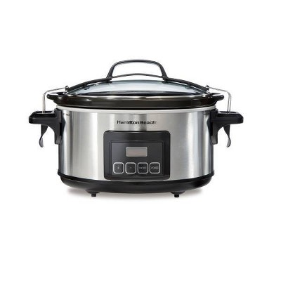Hamilton Beach 6qt Programmable Cooker - Silver: Slow Cooker with Temperature Control & Automatic Shut-Off