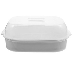 Itopfox Microwave Steamer for Cooking Vegetables, Plastic Steamer with Lid for Veggies, Seafood, Healthy Meals (Random Color) - 1 of 4
