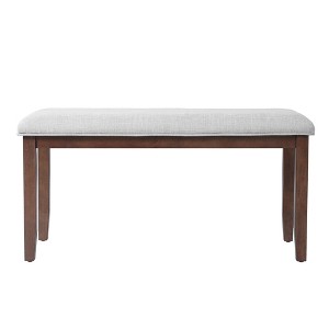 Dining Chairs Upholstered Chairs Upholstered Bench with Padded Seat & Solid Wood Leg, Mid-Century Modern-Modernluxe - 1 of 4