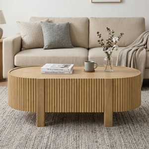 サイドテーブル・ナイトテーブル・ローテーブル Vintage coffee table Mid century Christopher Knight Home Antaeus Mid-Century Modern Fluted Oval