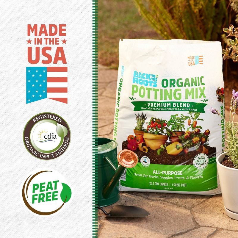 Back to the Roots 25.7qt Organic Potting Mix Premium Blend All Purpose, 5 of 16