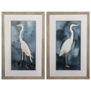 HomeRoots Set of Two Teal Blue Heron Framed Art - 1 of 4
