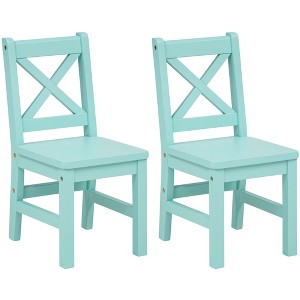 eHemco Solid Hard Wood X Back Kids Chair, Set of 2 - 1 of 4