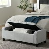 TiramisuBest Grey and Oak Tufted Bench, Grey Fabric Entryway Bench, 50.0"L x 18.0"W x 17.0"H - 2 of 4