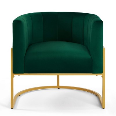 Ridstar Modern Accent Chair with Curve Backrest For Living Room & Dining Room-Green