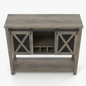 Sideboard Buffet Storage Cabinet, Farmhouse Wine Bar Cabinet,  with Wine Glass Rack, Ideal for Home,Dining, Living Room - 1 of 4