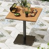 Lirago 27.6 Wooden Look Plastic Outdoor Leisure Dining Set Durable Dining Light Walnut - 2 of 4