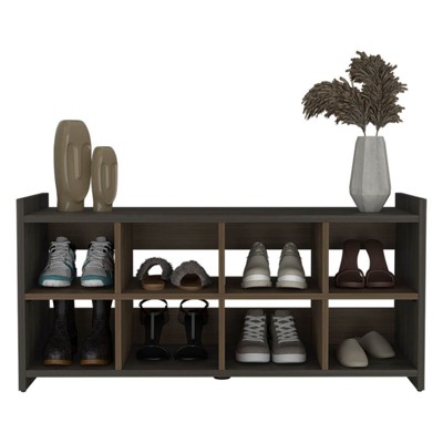 AZL1 Life Concept Shoe Rack Augusta with Eight Shoe Capacity Espresso Mahogany Finish Durable Build for Entryway Room, Black, 42.91"*18.89"*5"