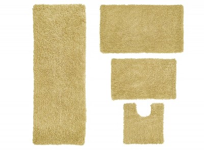Fantasia Bath Rug Collection Cotton Shaggy Pattern Tufted Set of 4 Bath Rug Set - Home Weavers