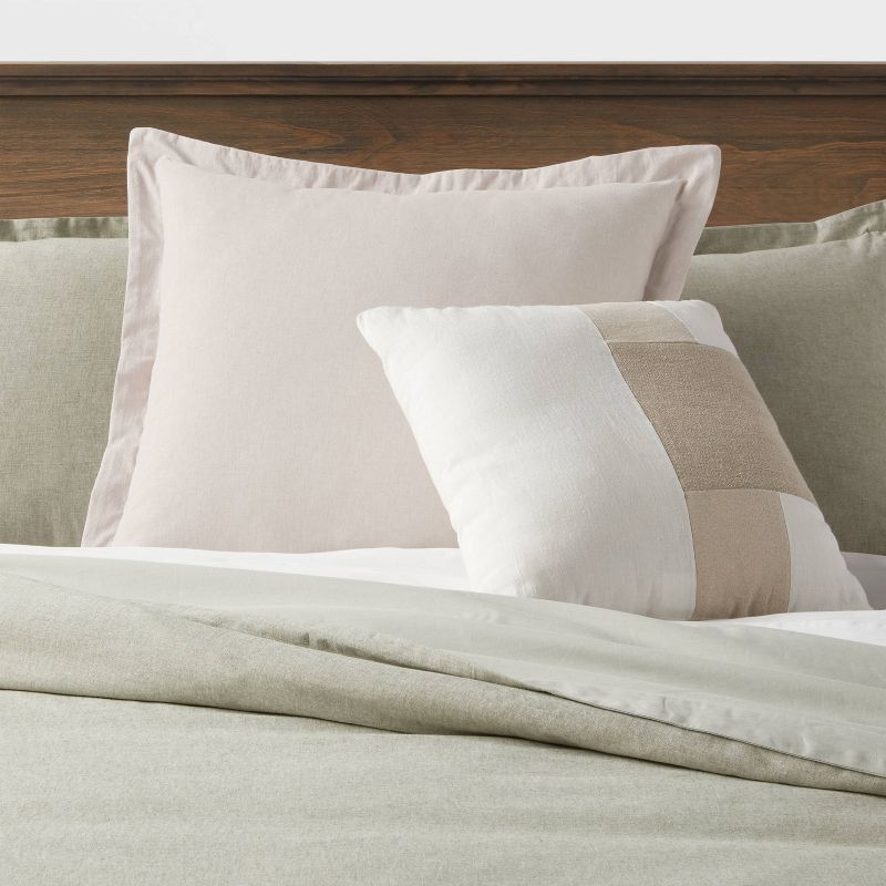 Euro Cotton Linen Blend Chambray Decorative Throw Pillow - Threshold™, 2 of 9