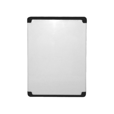 Grande Epicure White Polypropylene Rectangular Cutting Board with Black Trim, 8 x 11 Inch