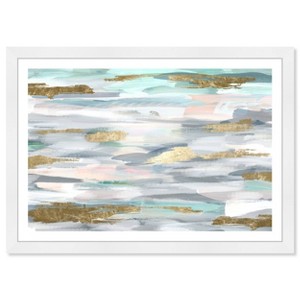 19" x 13" Dawn Of the Free Abstract Framed Wall Art Gold/Gray - Wynwood Studio - 1 of 4
