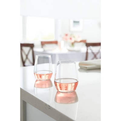 12oz 4pk Glass Atherton Stemless Wine Glasses - Threshold™: Traditional, Dishwasher-Safe, BPA & Lead-Free Drinkware MISSING TWO