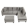 NicBex Sectional Sofa with Storage Ottoman & 2 Pillows L Shaped Modular Sofa for Living Room & Apartment - 2 of 4