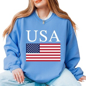Simply Sage Market USA Flag Solid Sweatshirt - 1 of 4